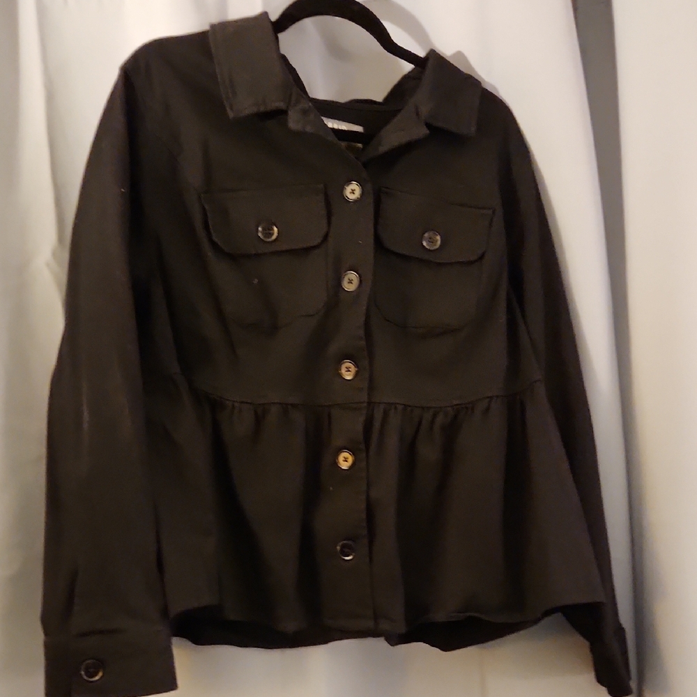 Torrid Black Peplum Waist Jacket Size 1